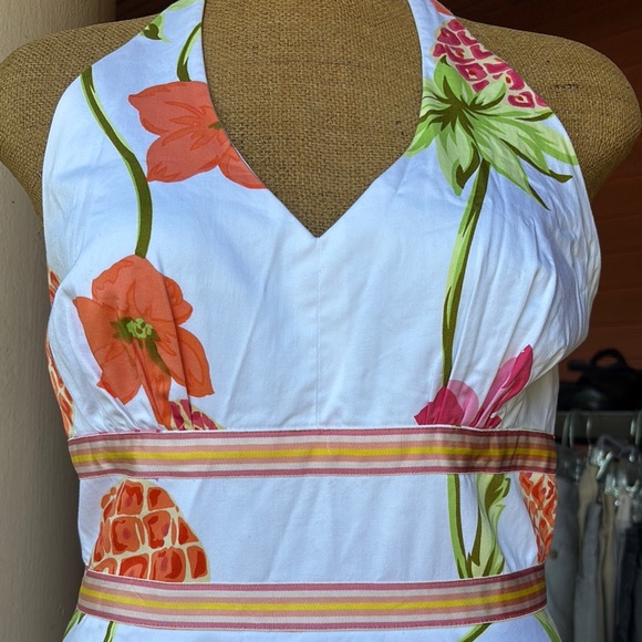 Donna Ricco Pink and White Sleeveless Sundress Resort Wear - Picture 2 of 5